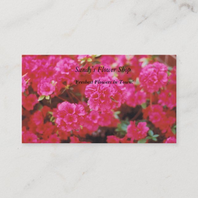 Cartes de visite à fleurs roses (Devant)