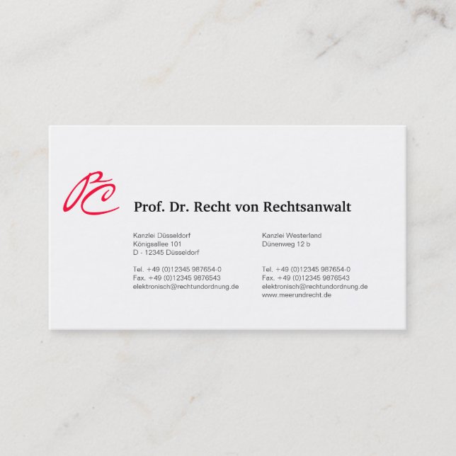 Cartes de visite à monogramme (Devant)