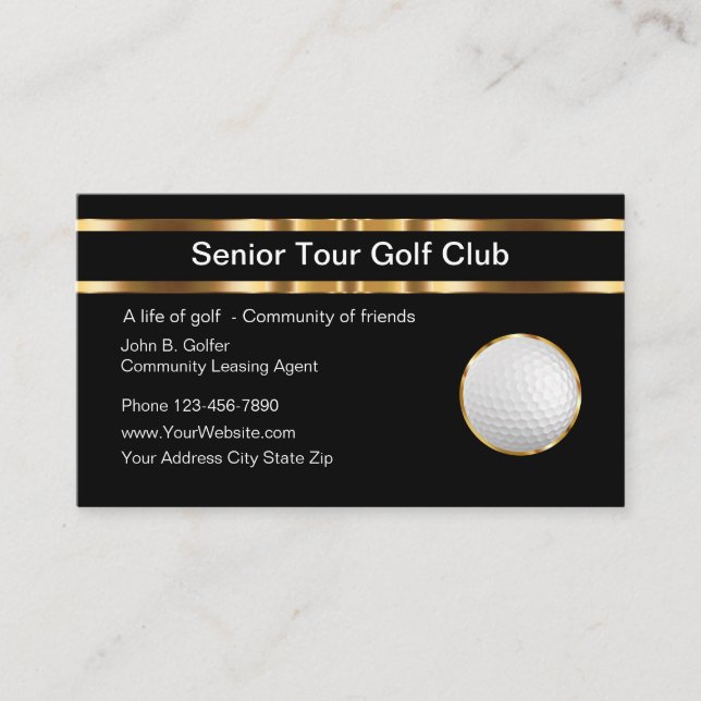 Cartes de visite à thème de golf classique (Devant)