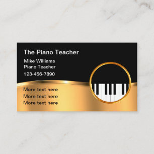 Cartes de visite à thème de piano musical classiqu