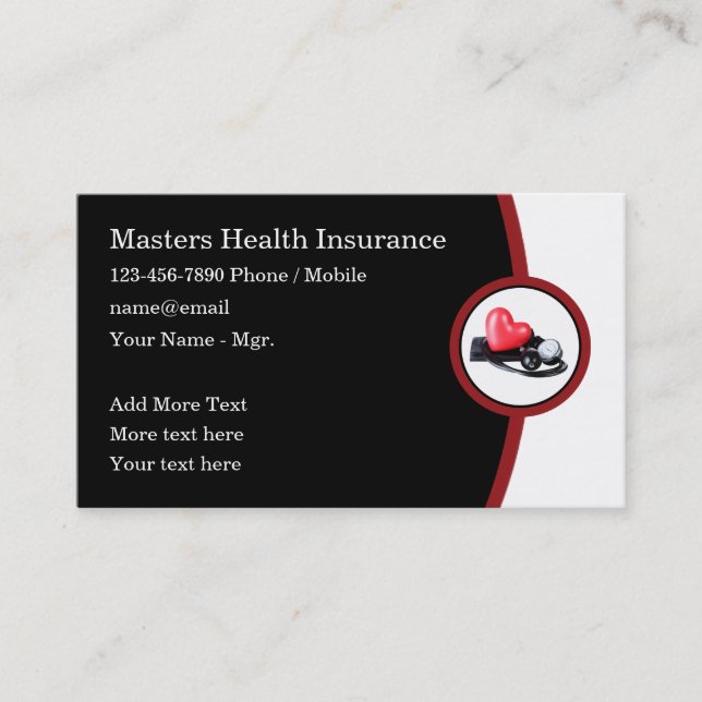 Cartes de visite à thème Médicales modernes (Devant)