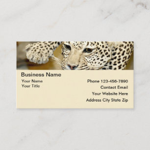 Cartes de visite à thème Nature Léopard Design