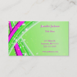Cartes de visite abstraits de vert et de rose