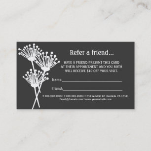 Cartes de visite affaires fleur blanc gris recomma