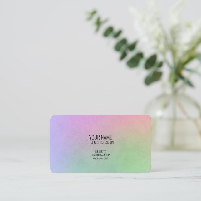 Cartes de visite arc-en-ciel, logo personnalisé (Debout devant)