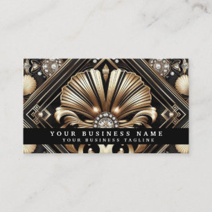 Cartes de visite Art Déco avec QR Code de luxe