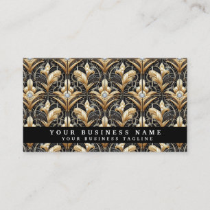 Cartes de visite Art déco noir et or Glam Diamond