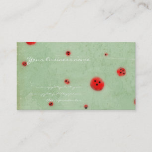 Cartes de visite artisanales en rouge aqua distres