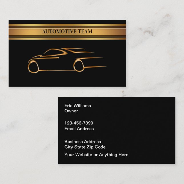 Cartes de visite automobiles haut de gamme classiq (Devant / Derrière)