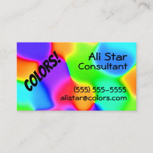 Cartes de visite aux couleurs arc-en-ciel vives