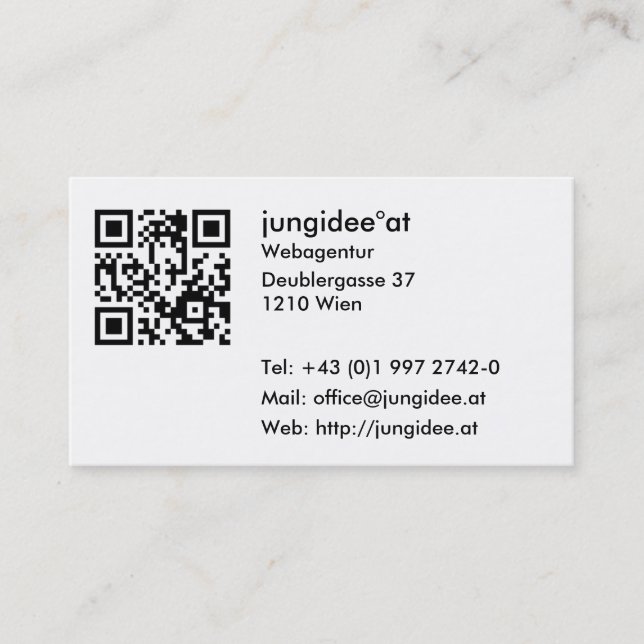 Cartes de visite avec code QR (Devant)