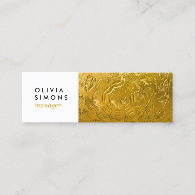 Cartes de visite avec la copie d'or en métal (Devant)