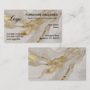 Cartes de visite avec logo en marbre veiné or clas
