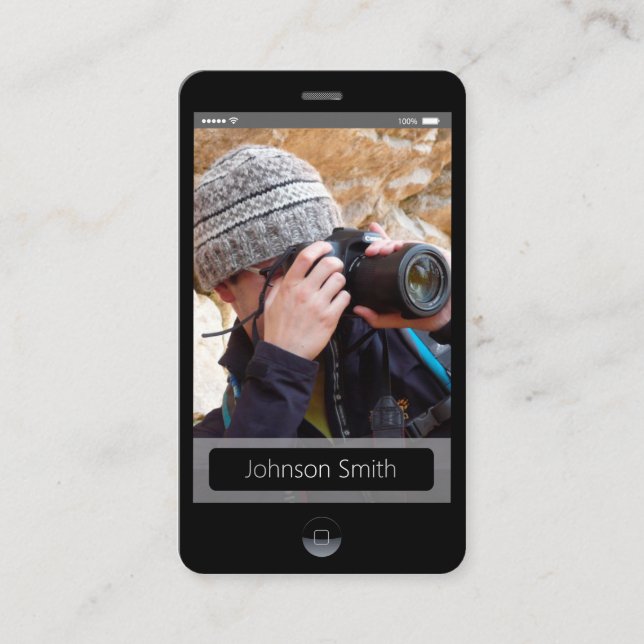 Cartes de visite avec photo personnelle style Ipho (Devant)