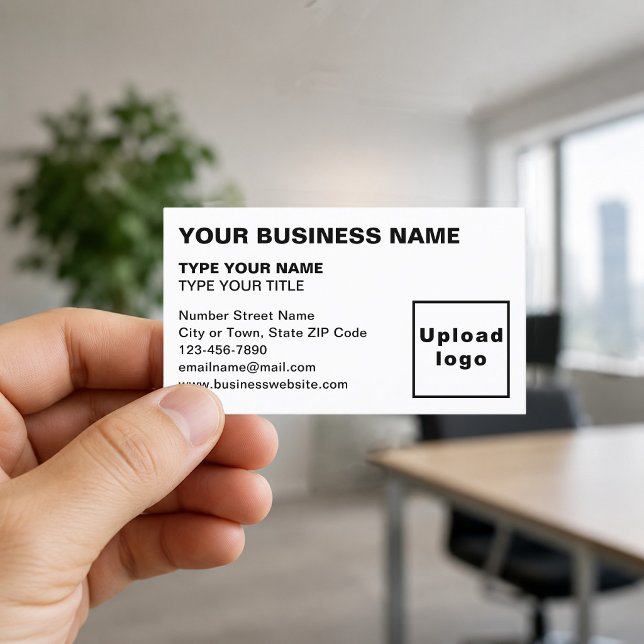 Cartes de visite blanches alignées à gauche (Front of the business card)