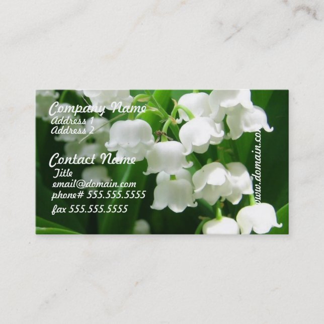 Cartes de visite blancs du muguet (Devant)