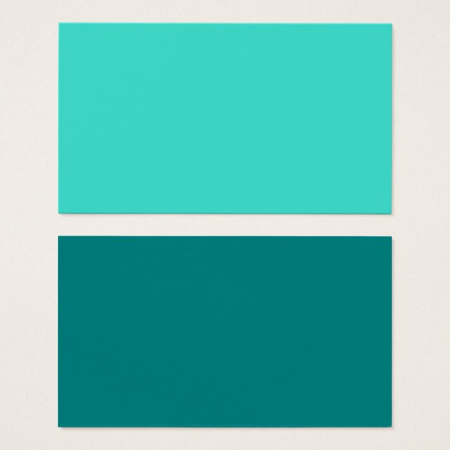 Cartes de visite blancs turquoise et Turquoise (Devant & derrière)