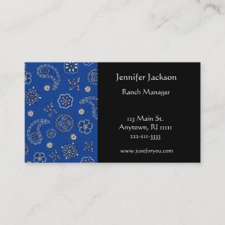 Cartes de visite bleus de Bandana