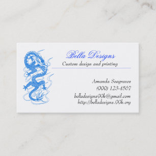 Cartes de visite bleus de dragon