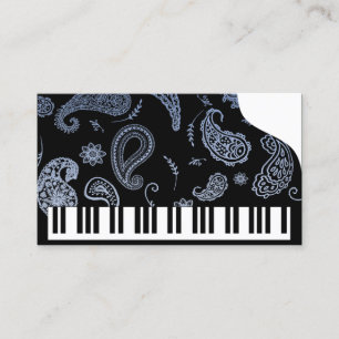 Cartes de visite bleus de piano de Paisley
