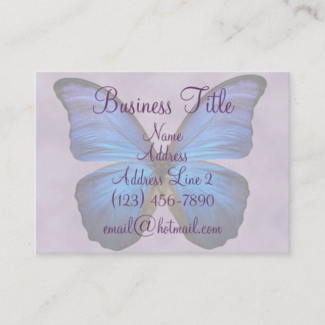 Cartes de visite bleus magnifiques de papillon de (Devant)