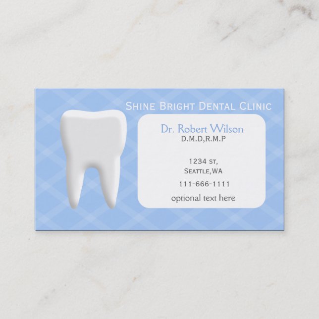 Cartes de visite Blue Dental avec carte de rendez- (Devant)