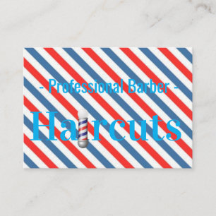 Cartes de visite, Blue Stripe Barbershop Coiffeur