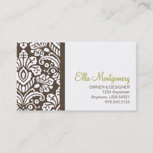 Cartes de visite Brown chics de damassé d'Ella #2