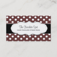 Cartes de visite brun chocolat de point de polka