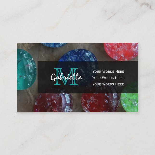 Cartes de visite Cabochon crépités de perle (Devant)