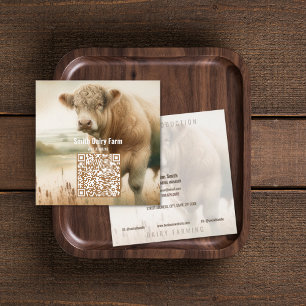 Cartes de visite Carrés du code QR de la vache