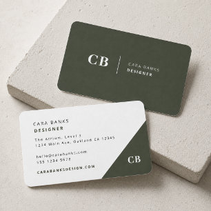 Cartes de visite Carte de monogramme moderne ver