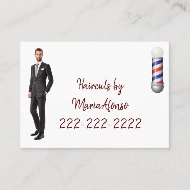 Cartes de visite, Cartes de visite Barbershop (Devant)