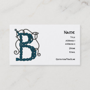 Cartes de visite celtiques de la lettre B