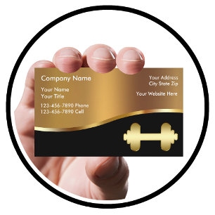 Cartes de visite chics de centre de fitness de