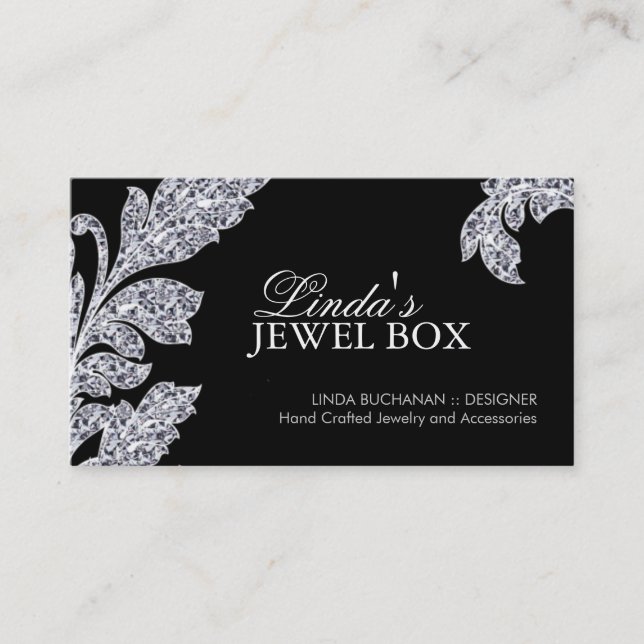 Cartes de visite chics de concepteur de bijoux (Devant)