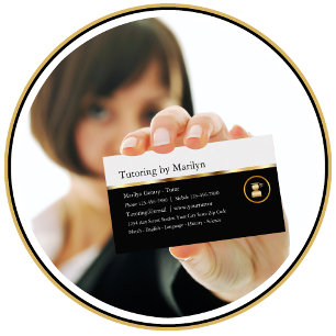 Cartes de visite chics de cours particuliers de