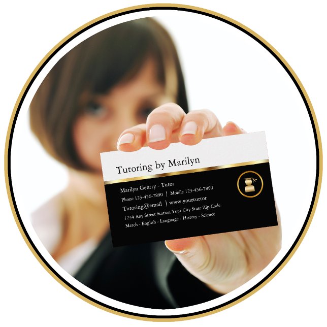 Cartes de visite chics de cours particuliers de (Créateur téléchargé)