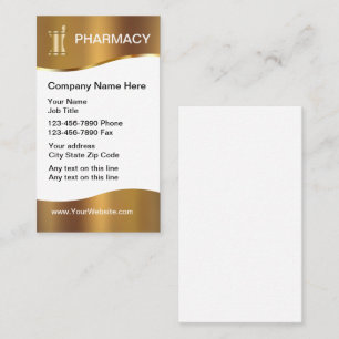 Cartes de visite chics de pharmacie