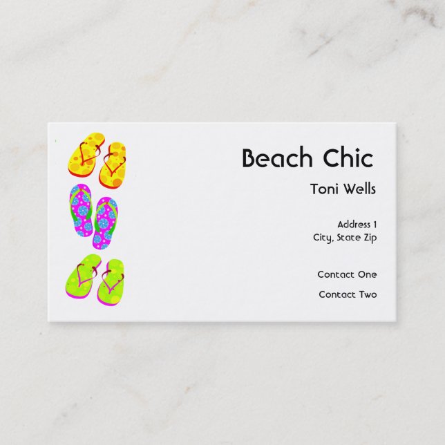 Cartes de visite chics de plage (Devant)