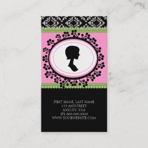 Cartes de visite chics de silhouette