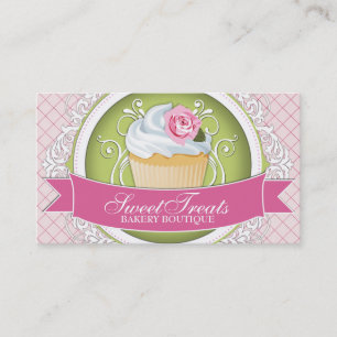 Cartes de visite chics et élégants de petit gâteau