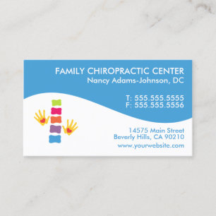 Cartes de visite colorés de chiropractie de remou