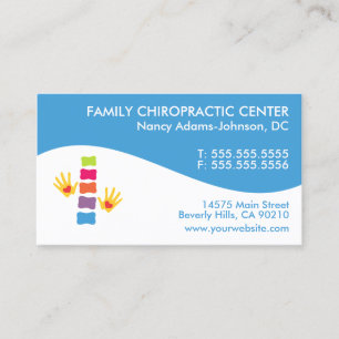 Cartes de visite colorés de chiropractie de remous