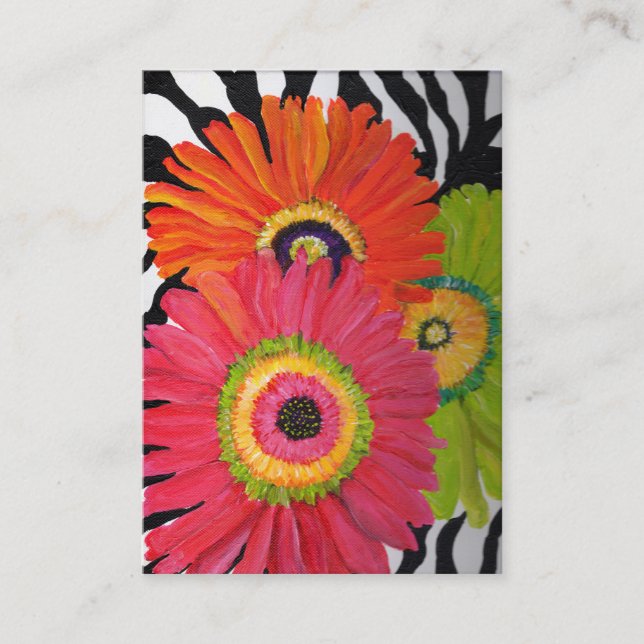 Cartes de visite colorés de marguerite de Gerbera (Devant)