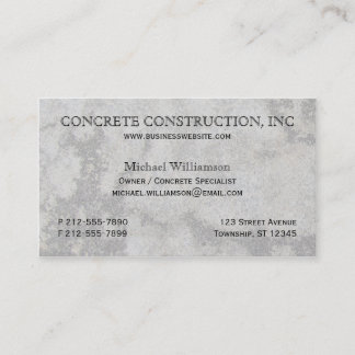 Cartes de visite concrets de spécialiste