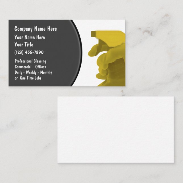 Cartes de visite Cool du service de nettoyage (Devant / Derrière)