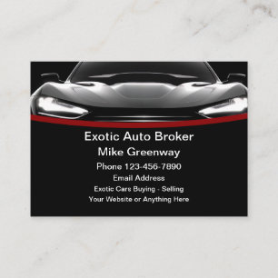 Cartes de visite cool Exotic Car Auto Broker