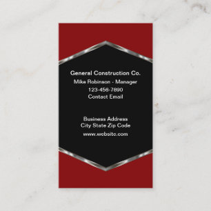 Cartes de visite Cool pour entreprise de construct