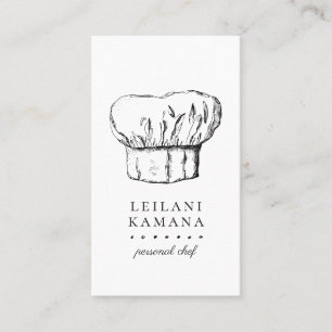 Cartes de visite culinaires de casquette de chef